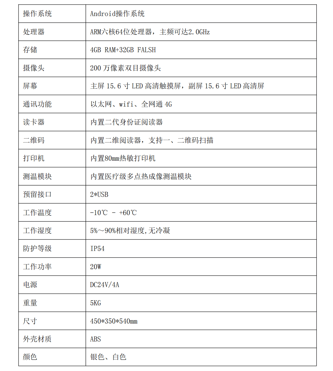 V7訪客機(jī)主要參數(shù)